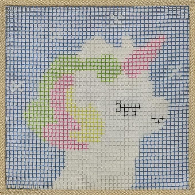 DL-YTG Latch Hook Kits Rug Alpaca Crochet Yarn Cushion Colour Pre-Printed Canvas Cover Rug Needlework DIY Hook and Latch Kit Christmas Home Decoration 30x30cm/12 X12inch