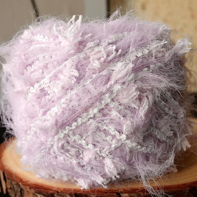 Hand Spun Art Yarn 2 Pack of 50g/Skein Fancy Yarn Multifiber Multicolored with Hand Blended Handmade for Jewelry Making Junk Magazines Knitting Crafts Textile Decorative Tassels Card Making