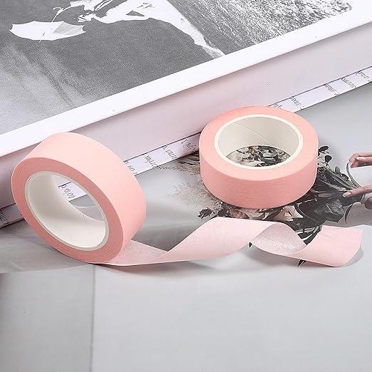 2 Rolls Pink Washi Tape 32 Ft Pastel Washi Tape Decorative Masking Tapes Self-Adhesive Duct Craft Tapes for Packaging Decor Journals Scrapbooks Planners DIY Gift
