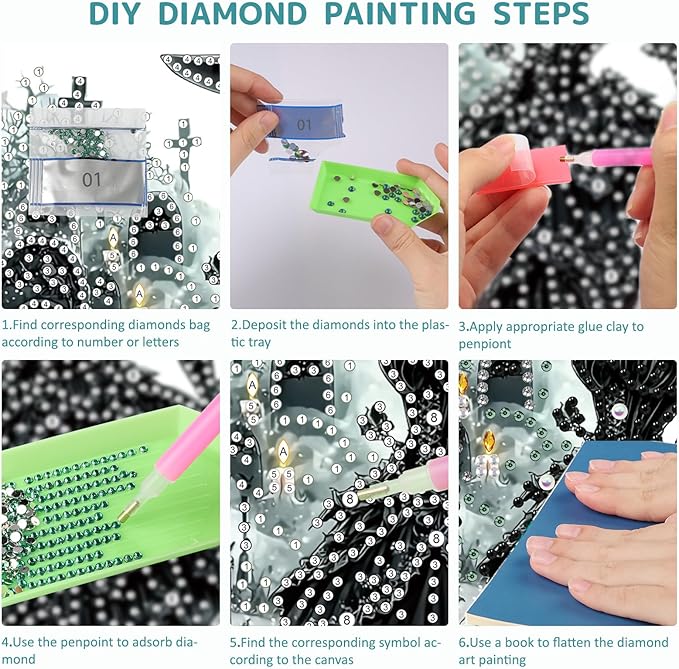 SENQAO Witch Diamond Art Hanging Kits for Adults Beginners, DIY Acrylic 5D Special Shaped Crystal Diamond Gem Art Painting Hanging Ornament for Home Wall Decor and Gift（Halloween Skull）