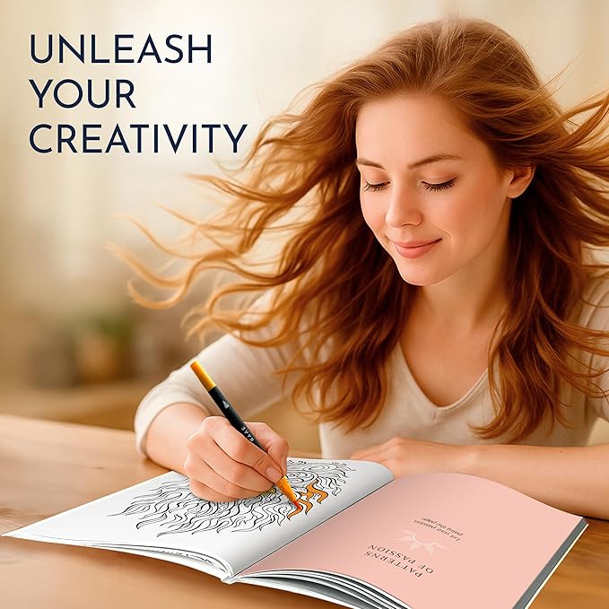 Adult Coloring Book for Women – Expressive Coloring Book with 32 Inspiring Reflection Prompts – Coloring Books for Adults Relaxation, 140gsm Paper, 8.5x11, Single-Sided, Perforated, Relaxation Gifts