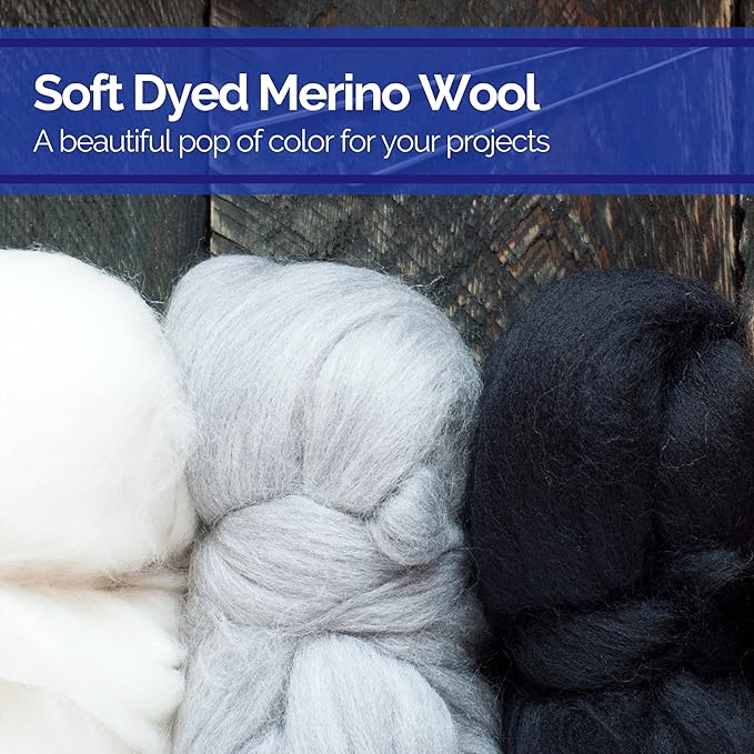 Revolution Fibers | Mixed Merino Wool Variety Pack - Curious Cosmos | Perfect Wool Roving for Spinning, Rolags, Needle Felting, Wet Felting, Tapestry, Weaving and Crafting (Multicolored)