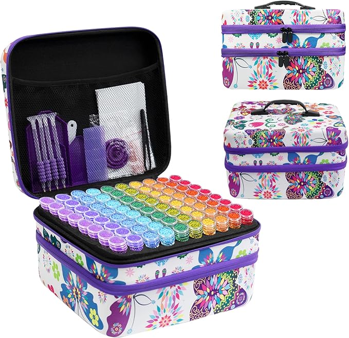 ZORETCO Diamond Painting Storage Box, 240 Slots Bead Storage Containers with Tools Kit for Diamond Art Accessories Beads Organizer Craft Jewelry