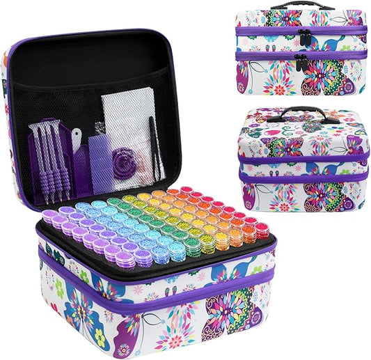 ZORETCO Diamond Painting Storage Box, 240 Slots Bead Storage Containers with Tools Kit for Diamond Art Accessories Beads Organizer Craft Jewelry