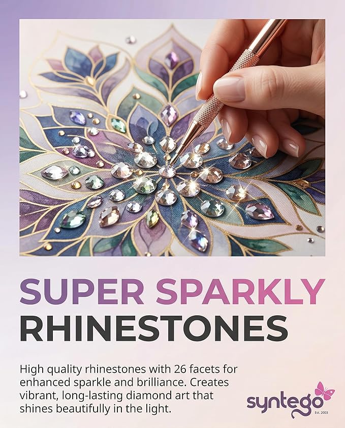 Syntego Diamond Painting Kits for Adults, Christmas 5D Diamond Art Kit, Festive Holiday Wall Decor, Relaxing Craft Kit, Gem Painting
