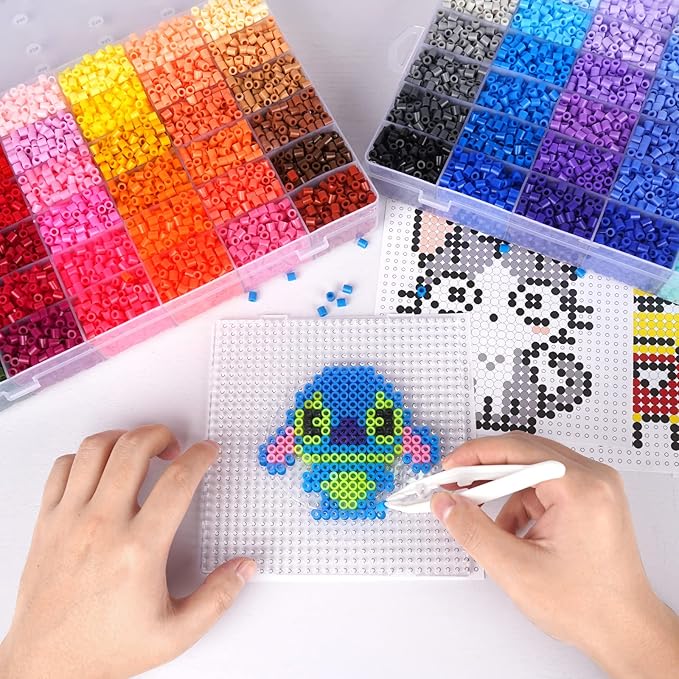 artkal fuse beads 22000 melty beads with 4 pegboards 100 patterns 2 tweezers 2 ironing paper