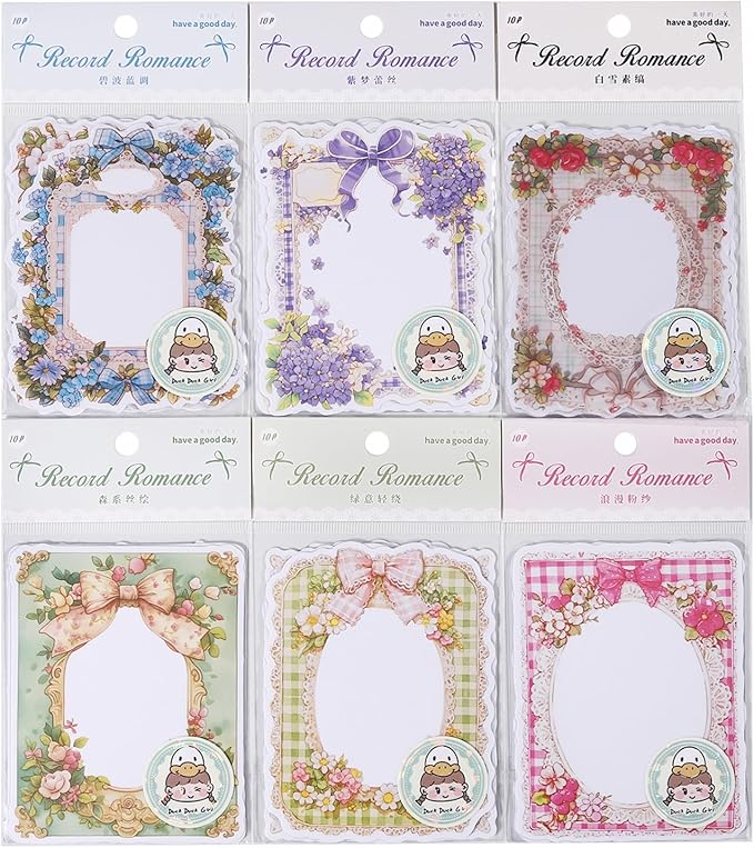 TIAMECH Record Romance PET & Washi Stickers - 60 Pcs Blue Wave Forest & Silk Lace Green Light Design, Waterproof Sticker for Journaling & Scrapbooking, Junk Journal Supplies, Ephemera & DIY Crafts
