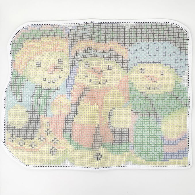 Howie's Latch Hook Kits for Adults, DIY Christmas Latch Hook Kit Rug Crochet Yarn, Color Preprinted Pattern Embroidery Decoration(Three Snowmen, 20.47 x 14.96 inch)