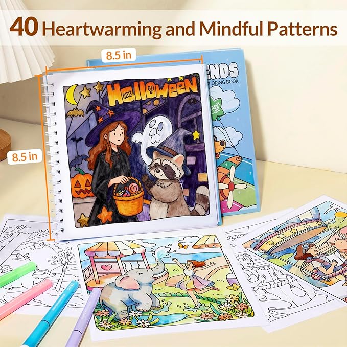 Whimsy Friends Adult Coloring Book for Relaxation - Gentle Symbiosis of Human and Animal Soothing Coloring Books for Adults Relaxation - Perfect Stress-Relieving Gift for Women