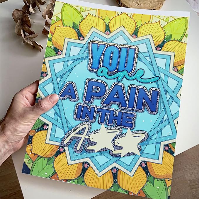 Swear Word Coloring Book for Adult Relaxation, Cuss Words Coloring Book for Adults to Relax, Printed Single-Sided Spiral Bound Lay Flat, Mindfulness Gift for Adults to Relieve Anxiety