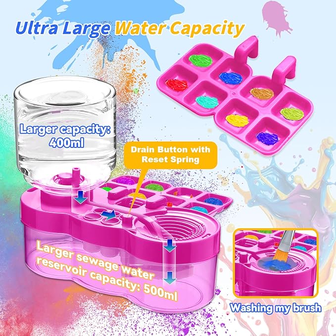 New Paint Brush Cleaner Tool,Brush Rinser Cup Painting Running Water Circulation Art Supplies for Acrylic,Watercolor and Water Based Creative Gift for Adult Artist Beginners Kids