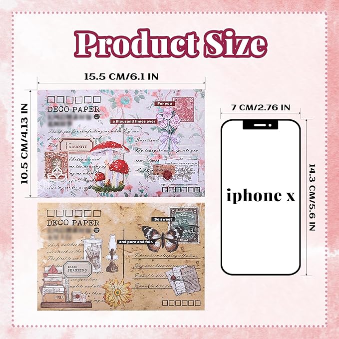 200Pcs Vintage Scrapbook Paper Sticker Kit, Nature Flowrs Scrapbooking Decals for Junk Journal Supplies Card Making Stationery Album, Collage, Planner, Gift Wrapping Craft