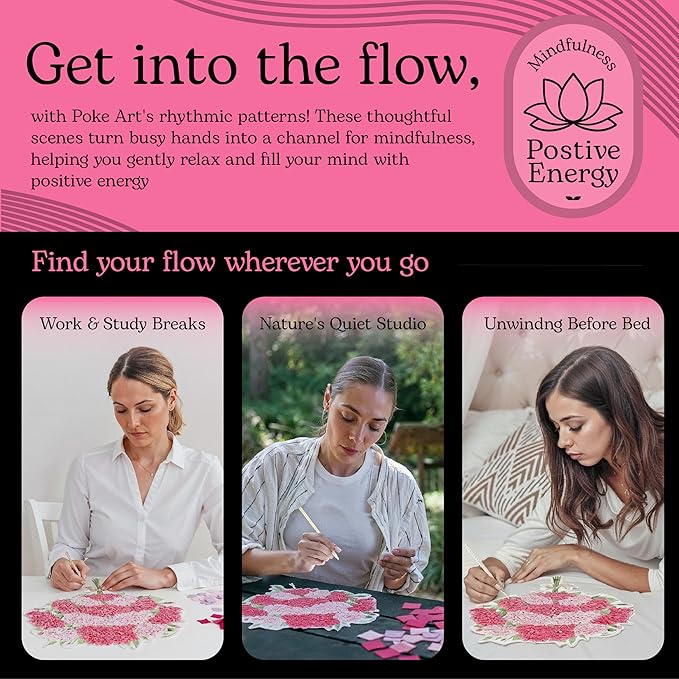 Unwynd Poke Art Carnations Flower Bouquet, Mess-Free Arts and Crafts for Adults, Teen Craft Kits, Thoughtful Gifts for Women and Men