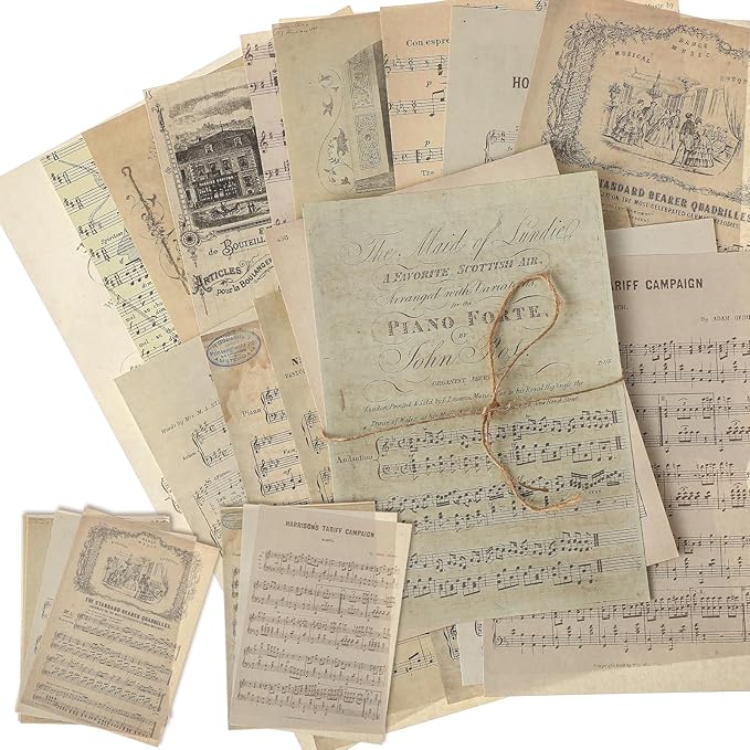 Zonon 114 Pieces 2 Sets Junk Journal Pages Vintage Pack Craft Paper Junk Journal Vintage Paper for Albums Planner Decorative Crafts Embellishment Supplies (Fantasy Movement)