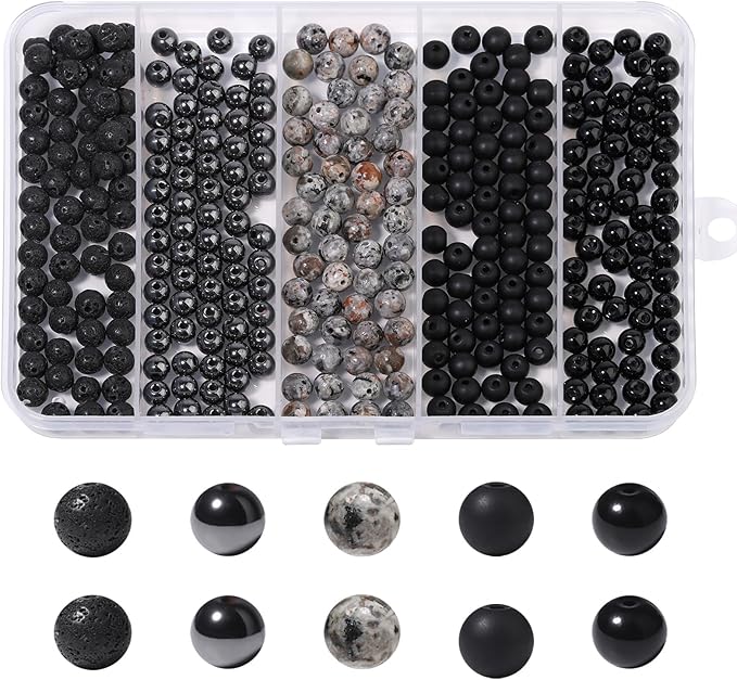 Songxi Stone Beads Bracelet Making Kit 300PCS, 6mm Loose Crystal Gemstone Beads for Bracelet Necklace Earring, DIY Crafts Beads for Jewelry Making for Couples Lovers Adults