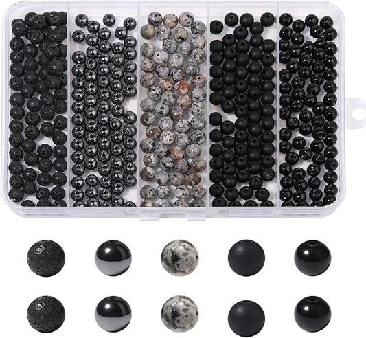 Songxi Stone Beads Bracelet Making Kit 300PCS, 6mm Loose Crystal Gemstone Beads for Bracelet Necklace Earring, DIY Crafts Beads for Jewelry Making for Couples Lovers Adults