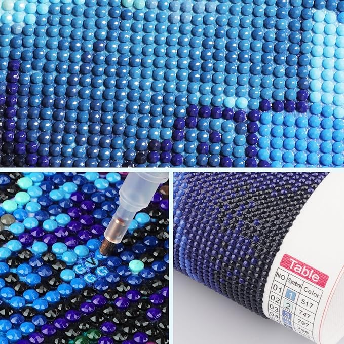 SENQAO Beach Diamond Painting Kits for Adults, Round Full Drill Sea Shells Starfish Diamond Art Kits, DIY 5D Diamond Painting Beach Diamond Art Kits Picture for Home Wall Decor 30x40cm