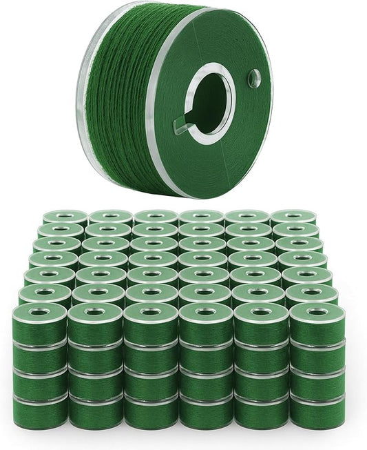 Mandala Crafts 144 Forest Green SA156 Prewound Bobbins for Singer Sewing Machine -15J SA156 Prefilled Bobbin Thread for Brother Sewing Machine and Embroidery