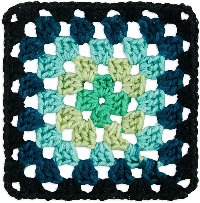 Red Heart All in One Granny Square Black- Cyber Leaf Yarn - 3 Pack of 250g/8.8oz - 100% Acrylic - #4 Worsted (Medium) - 381m/417Yards - for Knitting, Crochet and Amigurumi