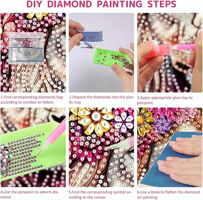 SENQAO Lion Diamond Art Hanging Kits for Adults Kids, Acrylic Diamonds Painting Pendant Board Kit Lion, Diamond Art Painting Window Pendants Home Garden Wall Hanging Kits Hanging Ornament
