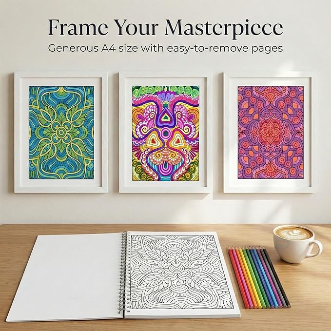 Adult Coloring Book for Women - Mandala and Flowers Designs - Stress Relief & Relaxation – Thick Paper Perforated Pages, Large A4 Format (40 Designs)
