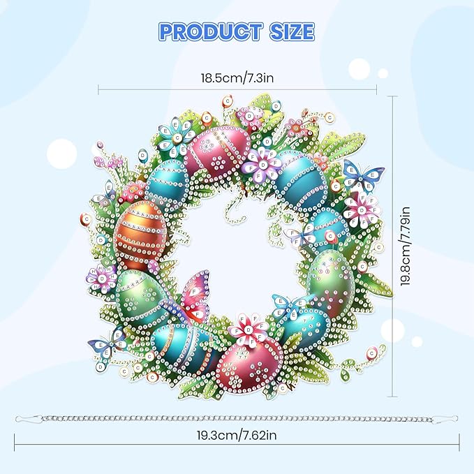 MOGTAA Easter Egg Diamond Art Hanging Kits for Adults Beginners, Flowers Diamond Art Suncatchers, 5D Special Shape Butterfly Diamond Painting Window Pendant Kit for Home Garden Wall Decor