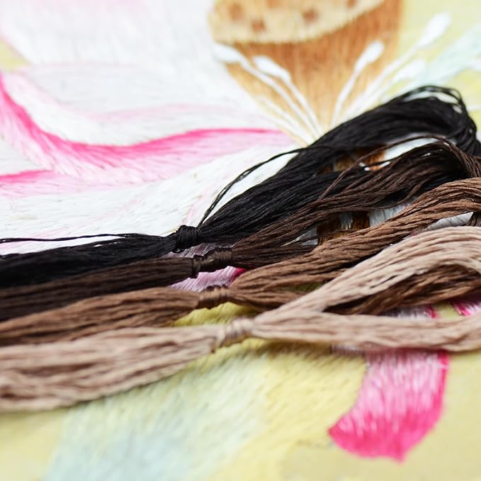 4 Skeins Mulberry Silk Floss Embroidery Thread Floss-Cross Stitch Threads China Silk Woven Jewelry Threads DIY Sewing Kits (04)