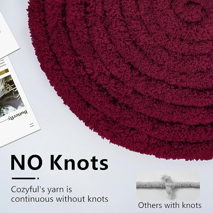 Chunky Yarn for Hand Knitting - #10 Chunky Chenille Yarn, Jumbo Big Thick Chunky Yarns for Crocheting, Super Bulky Chunky Knit Blanket Yarns, 8 Skein (25 yds 8 oz Each Skein), Burgundy