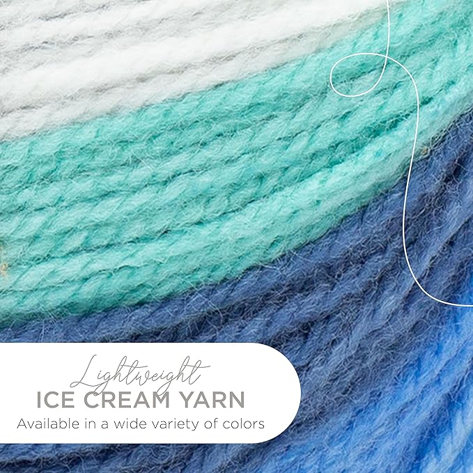 Lion Brand Yarn, Ice Cream Baby Yarn for Knitting, Crochet, and Crafts, Baseball Nut, 3 Pack, DK Weight Colorful Acrylic Fiber for Baby Blankets, Hats, and Sweaters