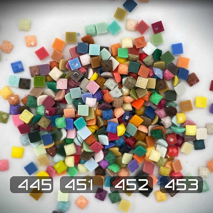 Diamonds Painting Accessories,Replacement for Missing Square Drills 445 451 452 453,Rhinestone Resin Diamond Drill,4 Colors Beads Gems Stones,3500pcs per Color