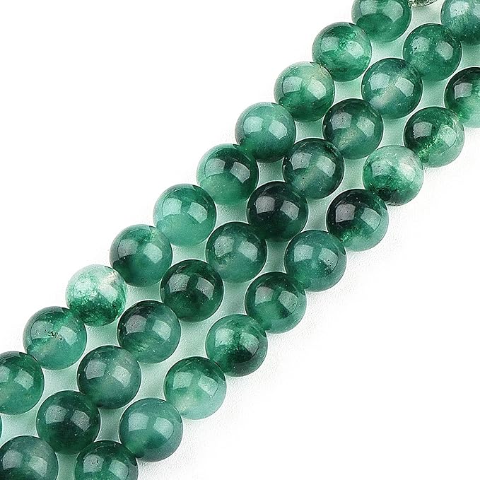 Natural Stone Beads for Jewelry Making - 6mm Gemstone Round Beads for Bracelets(58-60pcs, 6mm, Moss Jade)