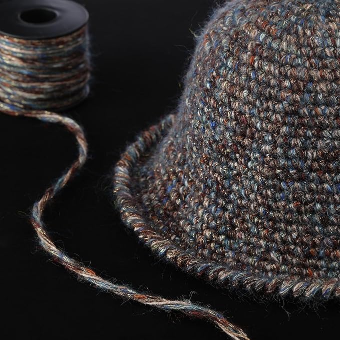 Sparkle Yarn, Glitter Yarn for Knitting Crocheting Crafts DIY, Set of 3 Rolls (Bronze Nebula)