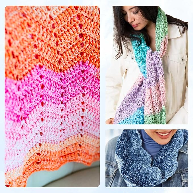 Lion Brand Mandala Ombre Chi 551-219 (3-Skeins - Same Dye Lot) Worsted Medium #4 Acrylic Yarn for Crocheting and Knitting with Project Bag