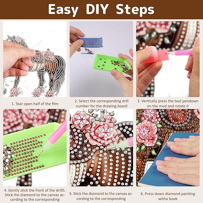 Horse Diamond Art Hanging Kits for Adults, Animal Diamond Painting Pendant Kits, DIY Acrylic 5D Special Shaped Crystal Diamonds Gem Art Painting Ornament for Home Wall Decor Gift 8x8 Inch