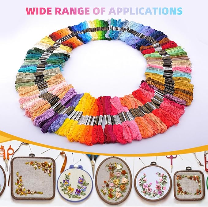 100 colour embroidery thread, 6 strand hand embroidery supplies rainbow embroidery floss, cross stitch thread for bracelet, diy crafts, sewing, embroidery supplies