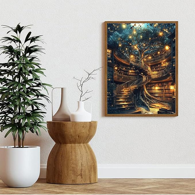 Gemozaic Diamond Art Kits for Adults- Tree of Life Diamond Painting Kits for Adults, Book Gem Art for Gift Home Wall Decor 12x16 Inch