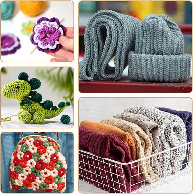 MECHEER Crochet Kit for Beginners, 54 Pack Crochet Hook Set Crochet Accessories, Ergonomic Knitting Kit with Storage Case, Crochet Needles, Hand Craft Knitting Accessories for Crocheters