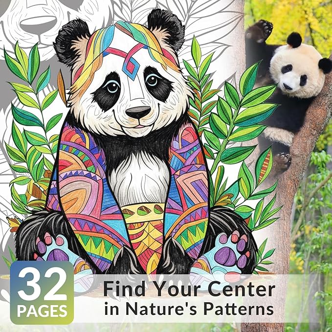 FUN LAVIE Adult Coloring Book - Mandala Animal Designs for Adults Relaxation and Teens Stress Relief, Spiral Bound Coloring Book for Women, Mindfulness Mandalas and Animal Patterns for Anxiety Relief