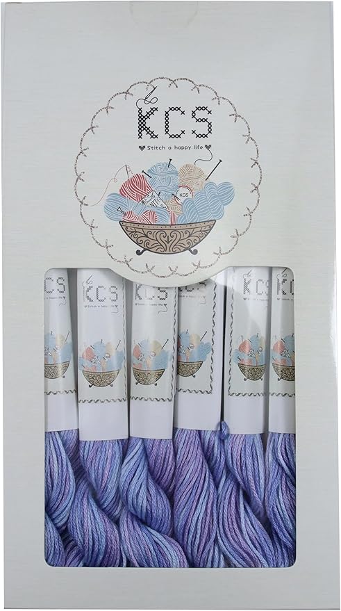 KCS Big skeins of 25 Meters Size 25 Color Variegated Cross Stitch Stranded Threads,6 skeins,4220
