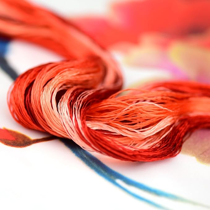 4 Skeins Mulberry Silk Floss Embroidery Thread Floss-Cross Stitch Threads China Silk Woven Jewelry Threads DIY Sewing Kits (05)
