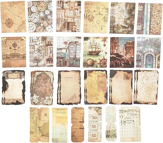 100PCS Vintage Journaling Scrapbooking Supplies Ephemera Pack for Journals Planners Decoupage Paper Scrapbook Stickers Aesthetic Cottagecore Collage Craft Album (Adventure Tours)