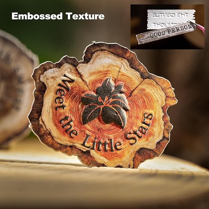 Wood Grain Embossed Sticker Card Set – 150pcs Vintage English Lettering with Warm Nature Theme for Scrapbook Journal Planner Tags DIY Craft Decoration