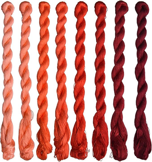 Natural 100% Silk Thread, Handmade Embroidery Thread Silk Floss 8 Colors 110m Each (42)