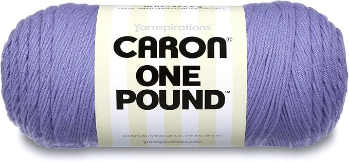 Caron One Pound Solids Yarn, 16oz, Gauge 4 Medium, 100% Acrylic - Lavender Blue- For Crochet, Knitting & Crafting ( 1 Piece )