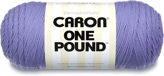 Caron One Pound Solids Yarn, 16oz, Gauge 4 Medium, 100% Acrylic - Lavender Blue- For Crochet, Knitting & Crafting ( 1 Piece )