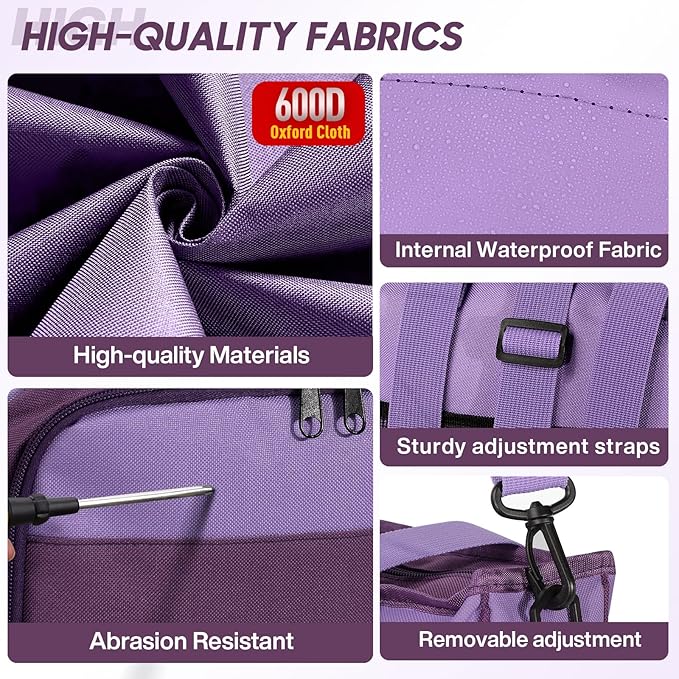 Spardar 74 pcs Crochet Kit, Crochet Kits for Beginners with Large Storage Bag, 20 Pcs Crochet Yarn, 16 Pcs Crochet Hooks, Crochet Accessories for Adults, Elderly and Beginners (Dark Purple)