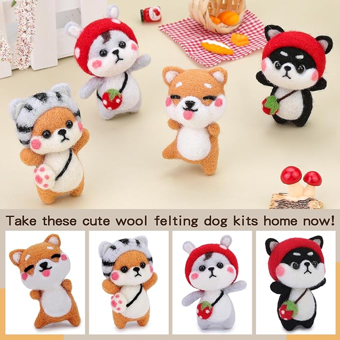 UOOU Needle Felting Kit, Needle Felting Starter Kit with 6 Pcs Colorful Needle Felting Needles and Instructions, Wool Felting Supplies for Festival and Crafts