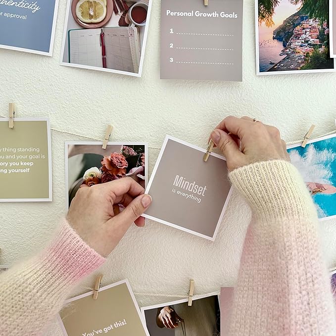 SIMPLY RSB The Ultimate Vision Board Kit and Inspirational Gift | 100 Motivational Cards, Complete Wall Decor Accessories (with Wall Accessories)