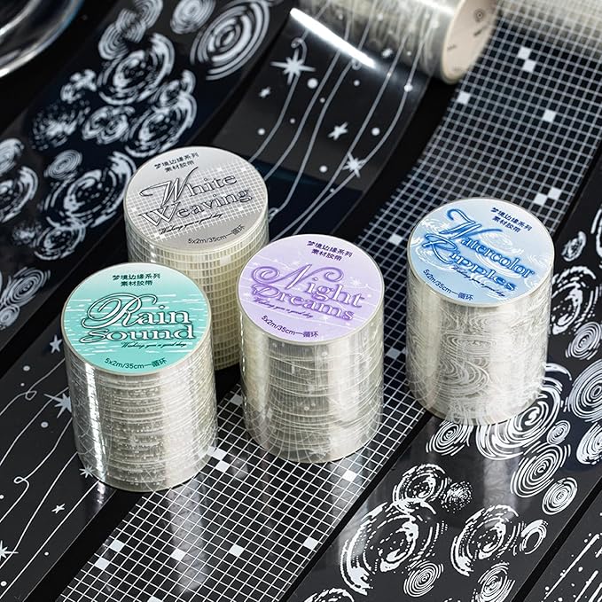 Junk Journal Supplies, 4 Rolls Decorative Tape for Scrapbook Supplies Junk Journal Card Making Picture Art Collage DIY