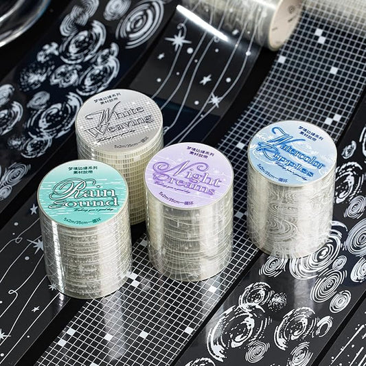 Junk Journal Supplies, 4 Rolls Decorative Tape for Scrapbook Supplies Junk Journal Card Making Picture Art Collage DIY